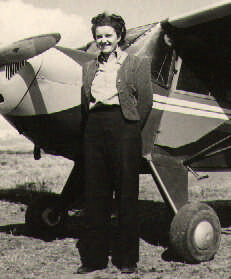 Lois Brooks with her Taylorcraft